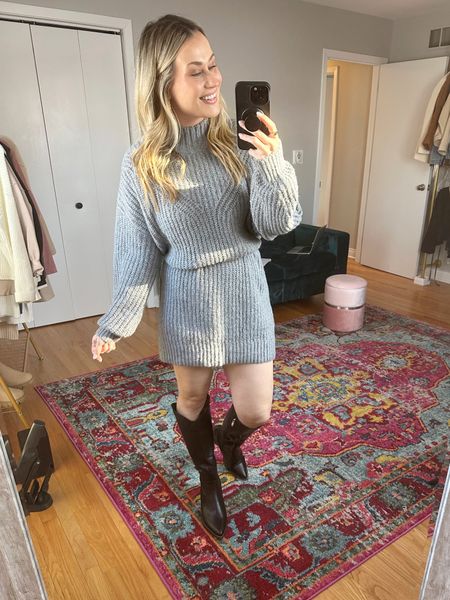 This sweater dress is on major sale right now! Also linked these black boots they are an amazon fashion find / Valentine’s Day outfit 

#LTKunder50 #LTKshoecrush #LTKsalealert