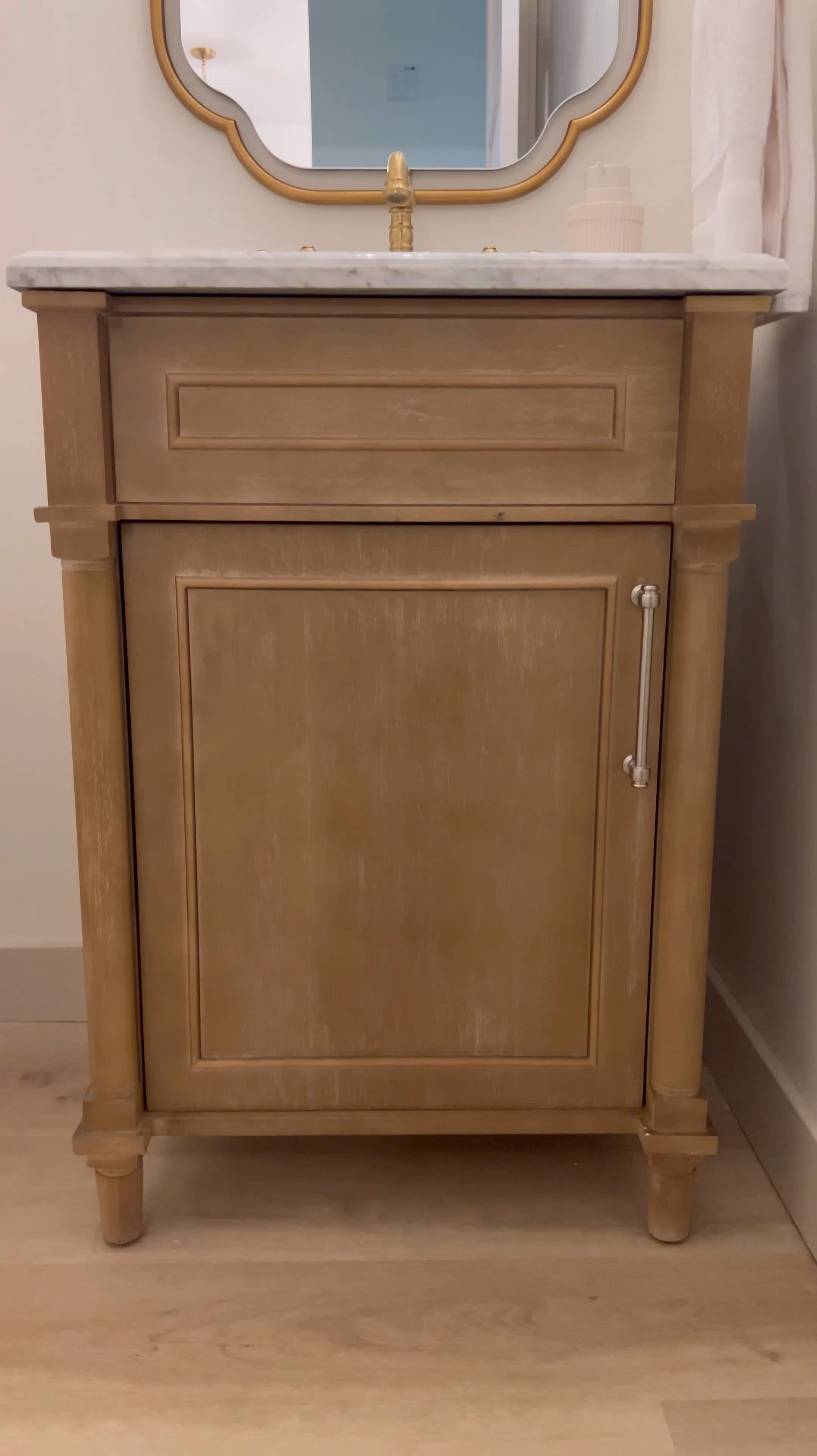 Bathroom vanity linked! Mirror and lighting also linked! Home Depot finds

#LTKStyleTip #LTKHome