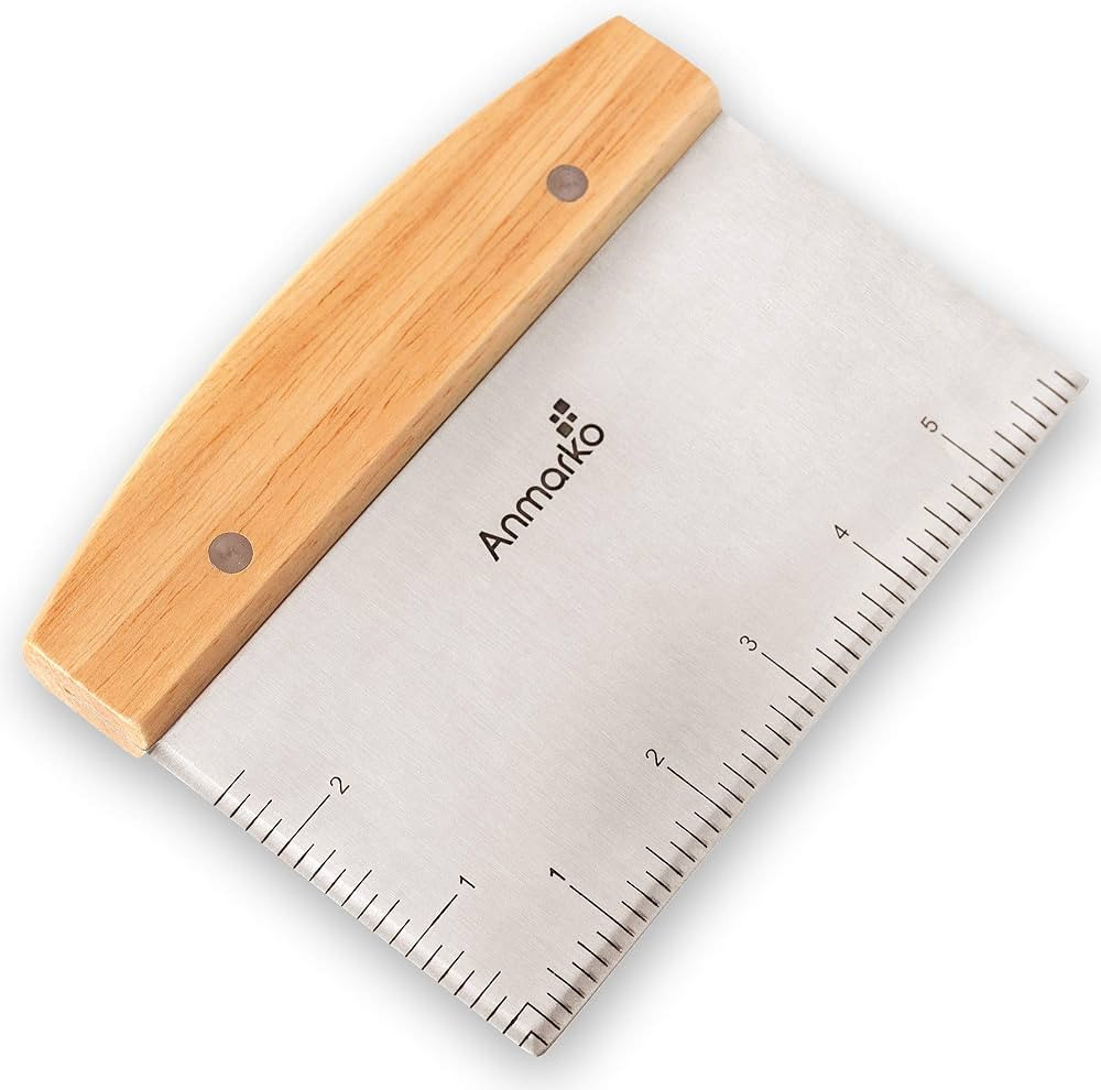 Dough Cutter for Bread and Pizza Dough - Stainless Steel Metal Griddle Scraper Chopper - Multipur... | Amazon (US)