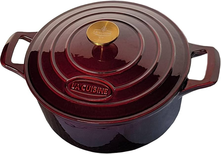 La Cuisine Enameled Cast Iron Dutch Oven Casserole Dish Pot with Lid, 5 QT 10.3“ /26cm Dia. Int... | Amazon (US)