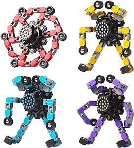 Transformable Fidget Spinners 4 Pcs for Kids and Adults Stress Relief Sensory Toys for Boys and G... | Amazon (US)