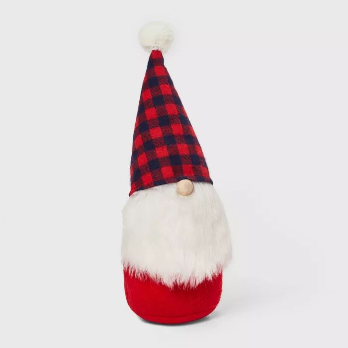 Large Gnome with Plaid Hat Decorative Figurine Red - Wondershop™ | Target