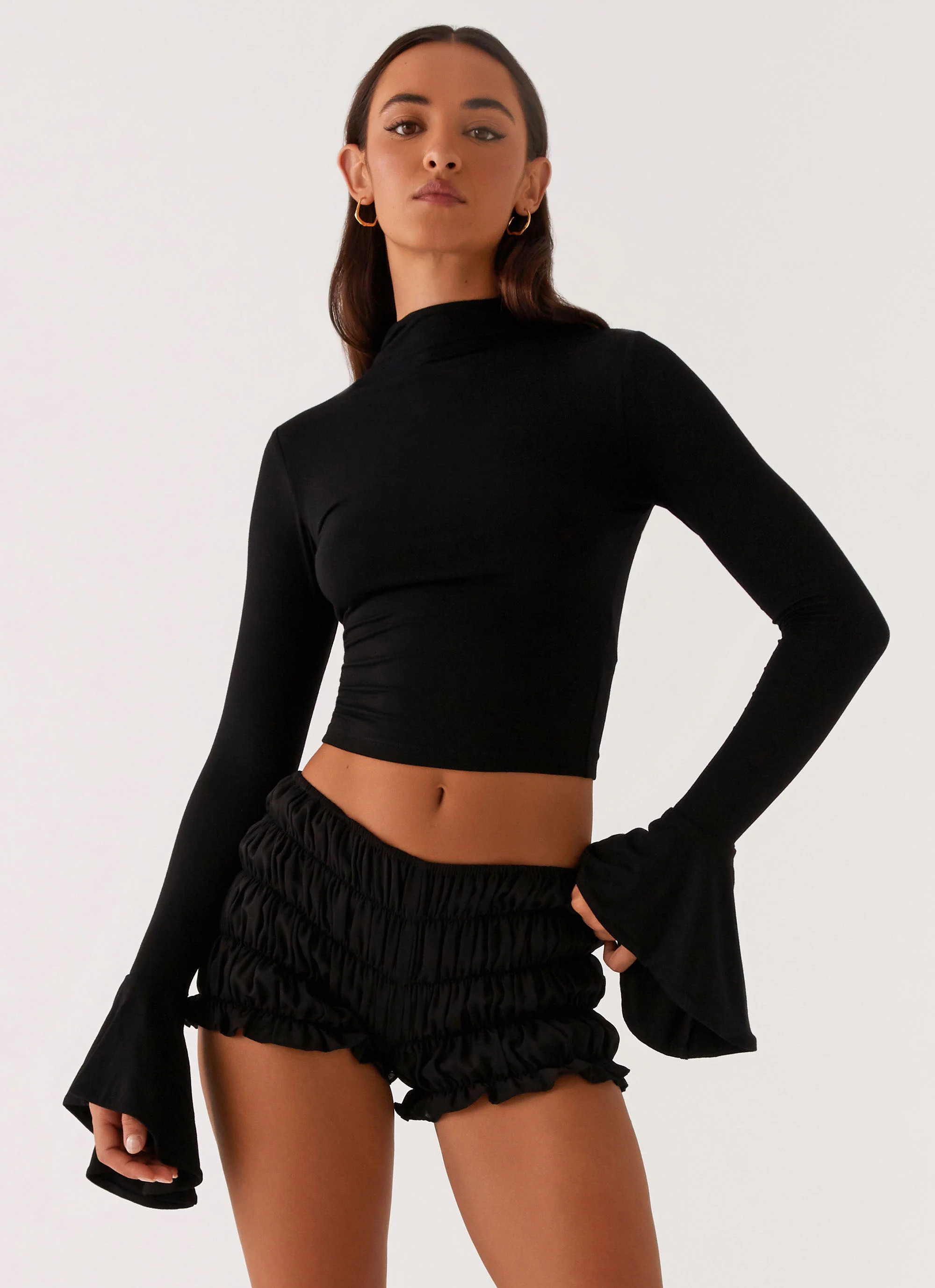 Reggie Long Sleeve Top - Black | Peppermayo (Global)
