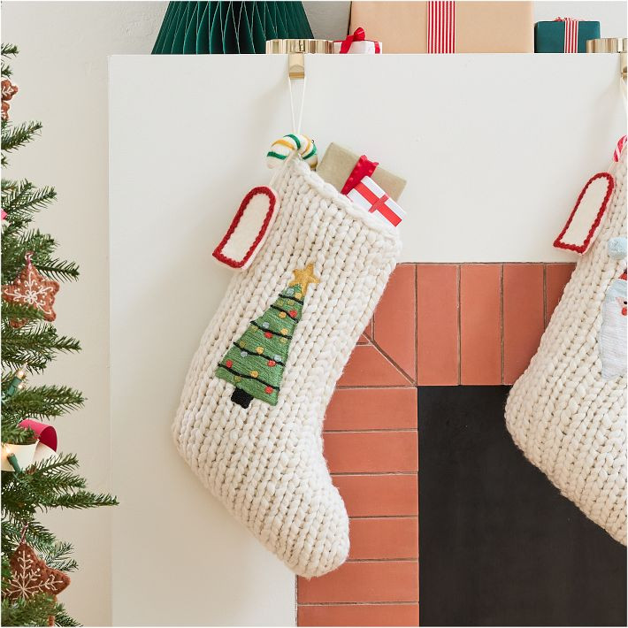 Chunky Knit Sweater Stocking - Christmas Tree | West Elm (US)