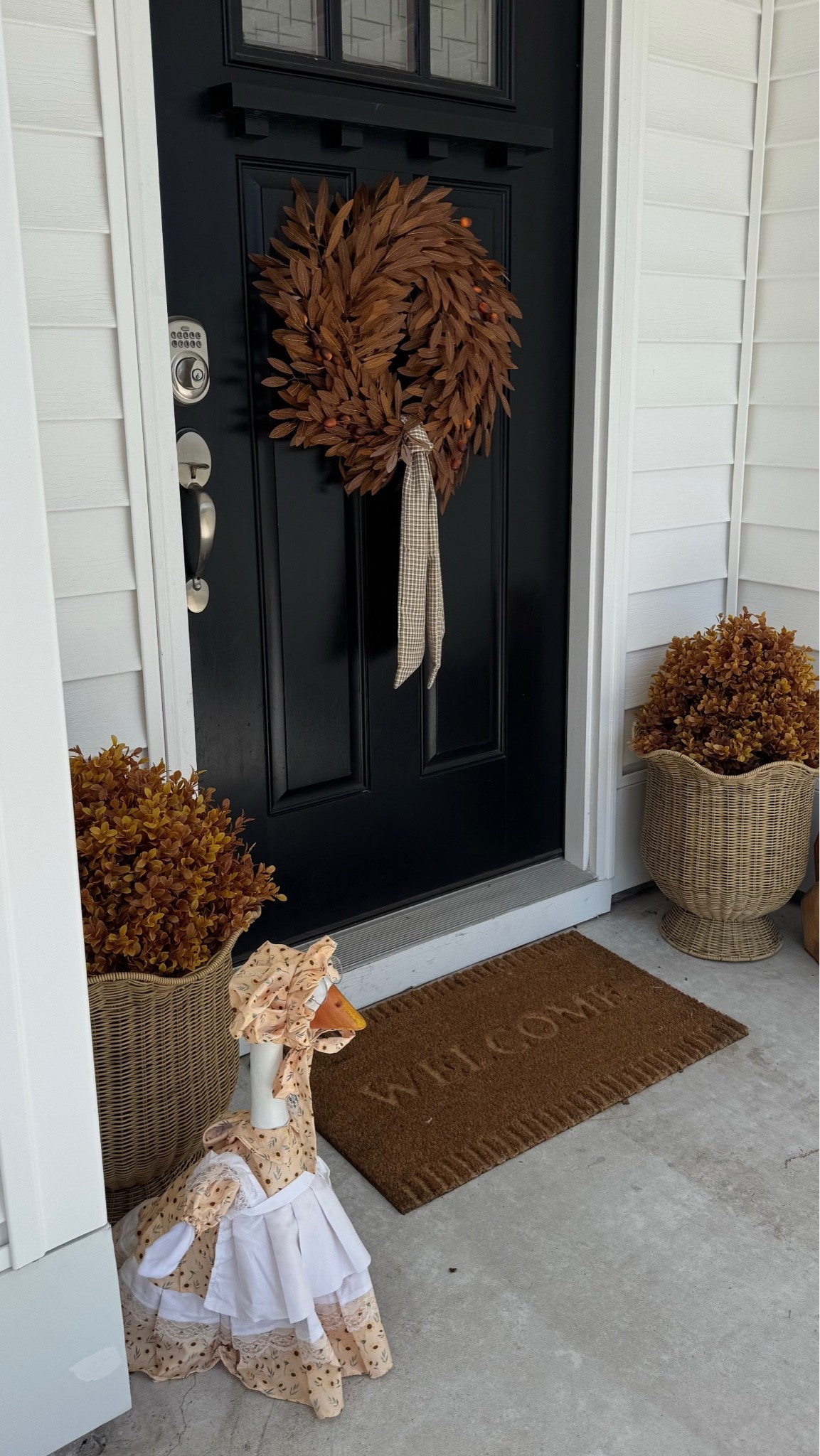 Fal porch decor! Porch goose, faux shrubs,fall wreath

#LTKSeasonal #LTKHome #LTKSaleAlert
