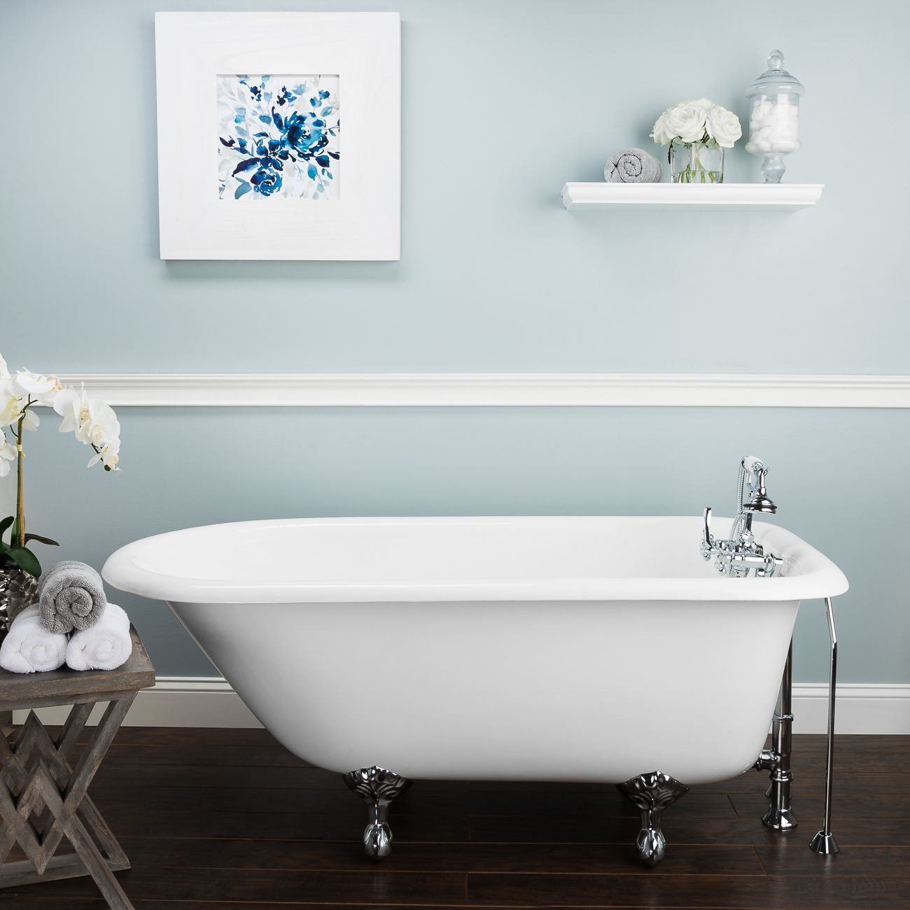 Heritage 60 Inch Cast Iron Classic Clawfoot Tub - Wall Faucet Drillings | Vintage Tub & Bath