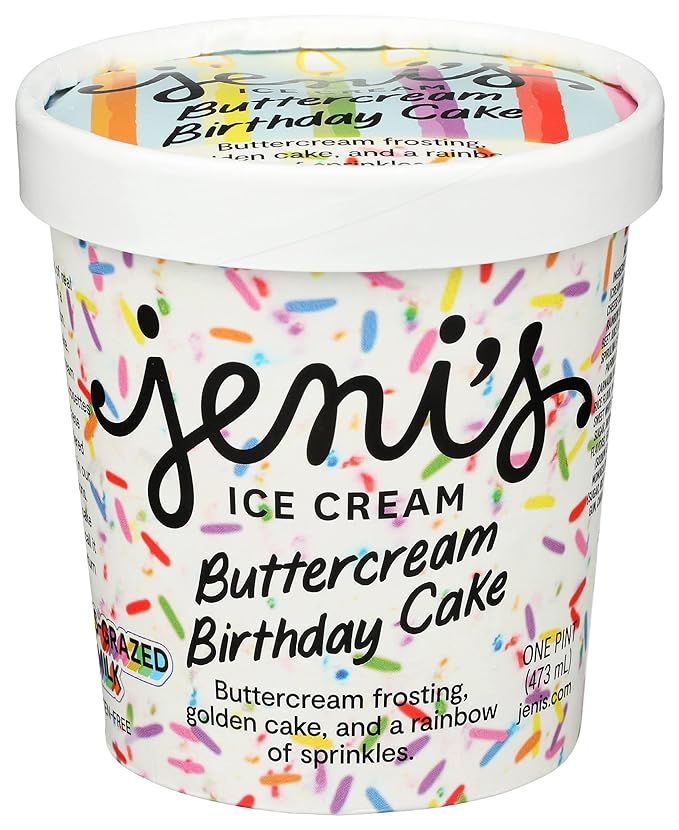 JENIS SPLENDID ICE CREAMS Buttercream Birthday Cake Ice Cream, 1 PT | Amazon (US)