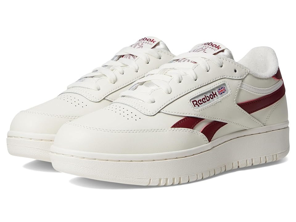 Reebok Lifestyle Women's Club C Double Revenge (Chalk/Chalk/Classic Burgundy) Women's Shoes | Zappos