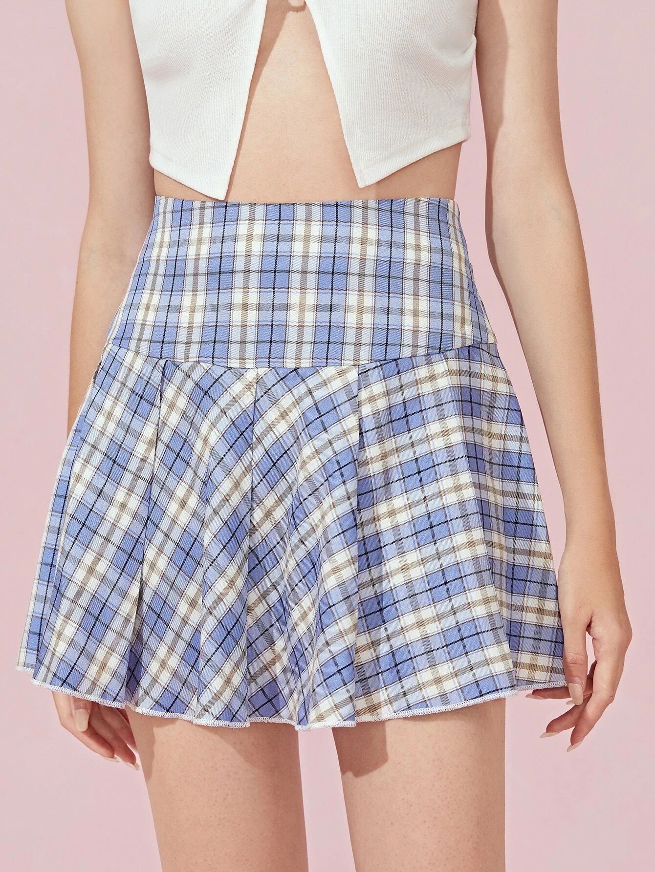 Plaid Pleated Skirt | ROMWE