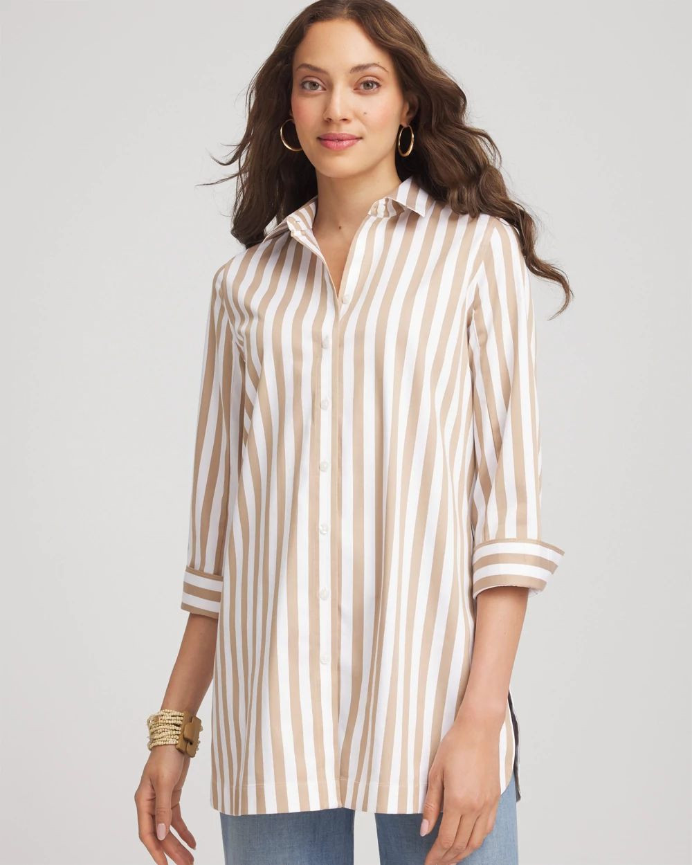 No Iron™ Neutral Striped Tunic | Chico's