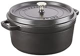 STAUB Cast Iron Round Cocotte, 5.5-quart, Black Matte, Made in France | Amazon (US)