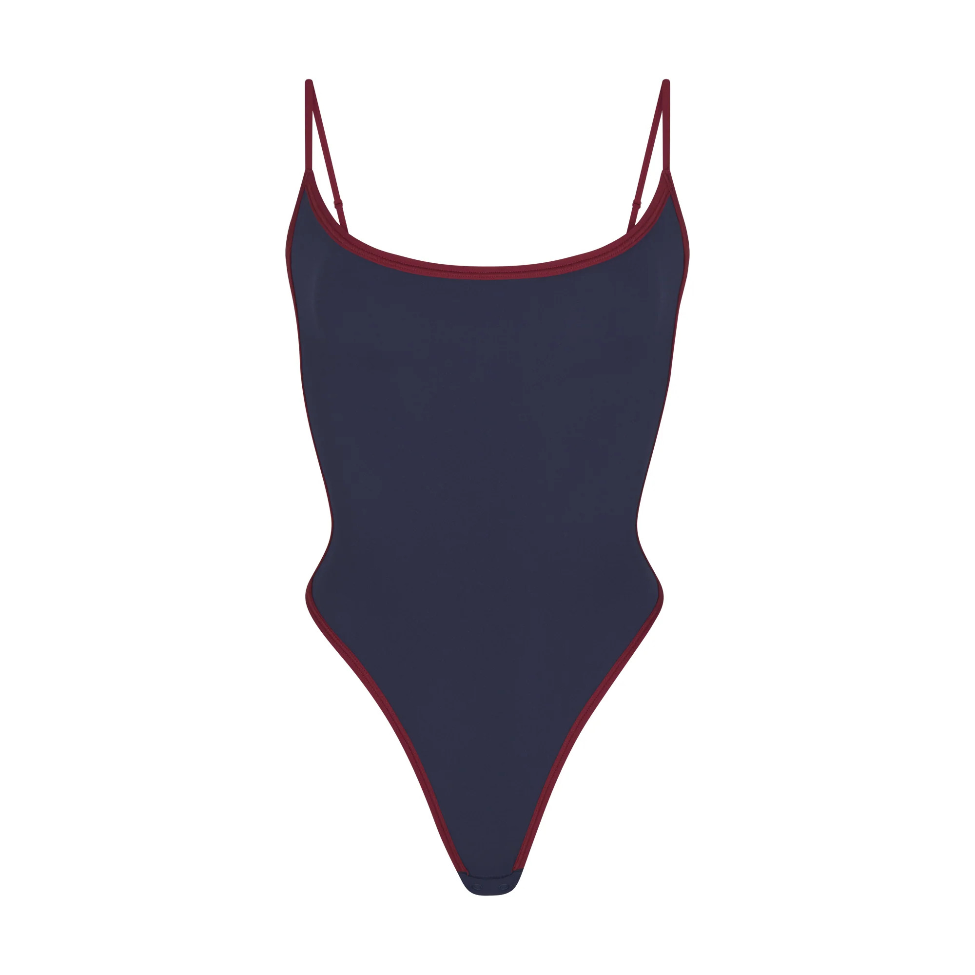 CONTRAST TRIM SCOOP NECK BODYSUIT | SKIMS (US)