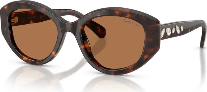 Swarovski 53mm Polarized Round Irregular Sunglasses | Nordstrom | Nordstrom
