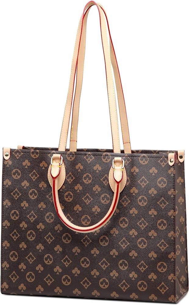 Womens Tote Handbag With Shoulder Strap, Floral Pattern PU Leather Top Handle Satchel Crossbody Shou | Amazon (US)