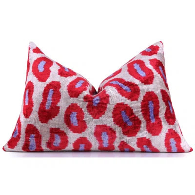 Handmade Velvet Pillow – Red Oval Pattern, 16X24 | Wayfair North America