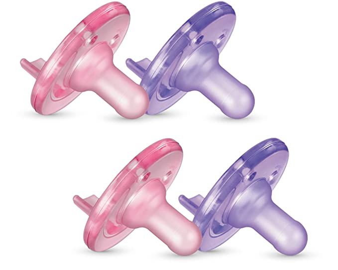 Philips AVENT Soothie Pacifier, Pink/Purple, 0-3 Months, 4 Pack, SCF190/42 | Amazon (US)