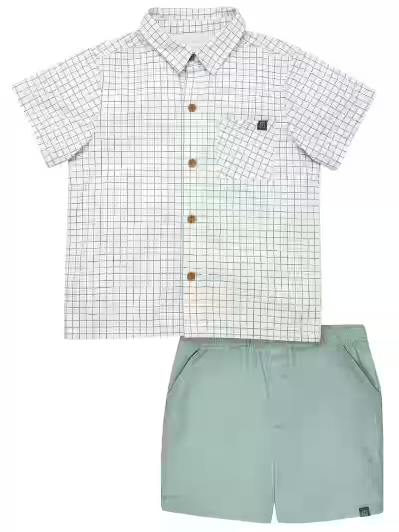Modern Moments by Gerber Toddler Boy Resort Shirt and Short Outfit Set, 2-Piece, 12 Months - 5T | Walmart (US)