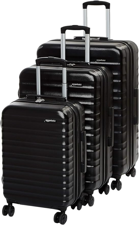 Amazon Basics Suitcases with Wheels, 3-Piece Hardside Luggage Set with Spinner Wheels, Scratch-Re... | Amazon (US)