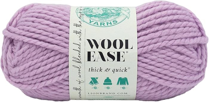 Lion Brand Yarn Wool-Ease Thick and Quick Yarn, Soft and Bulky Yarn for Knitting, Crocheting, and... | Amazon (US)