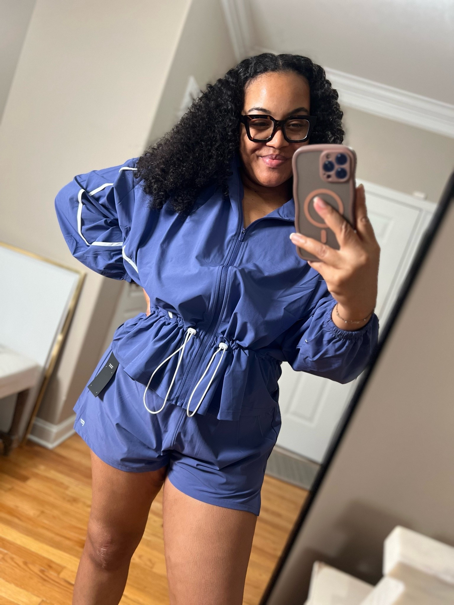 Fabletics athleisure wear. I would size down on the jacket. The shorts have built in  biker shorts which was perfectly thought out. Love this whole fit!

#LTKActive #LTKMidsize #LTKPlusSize