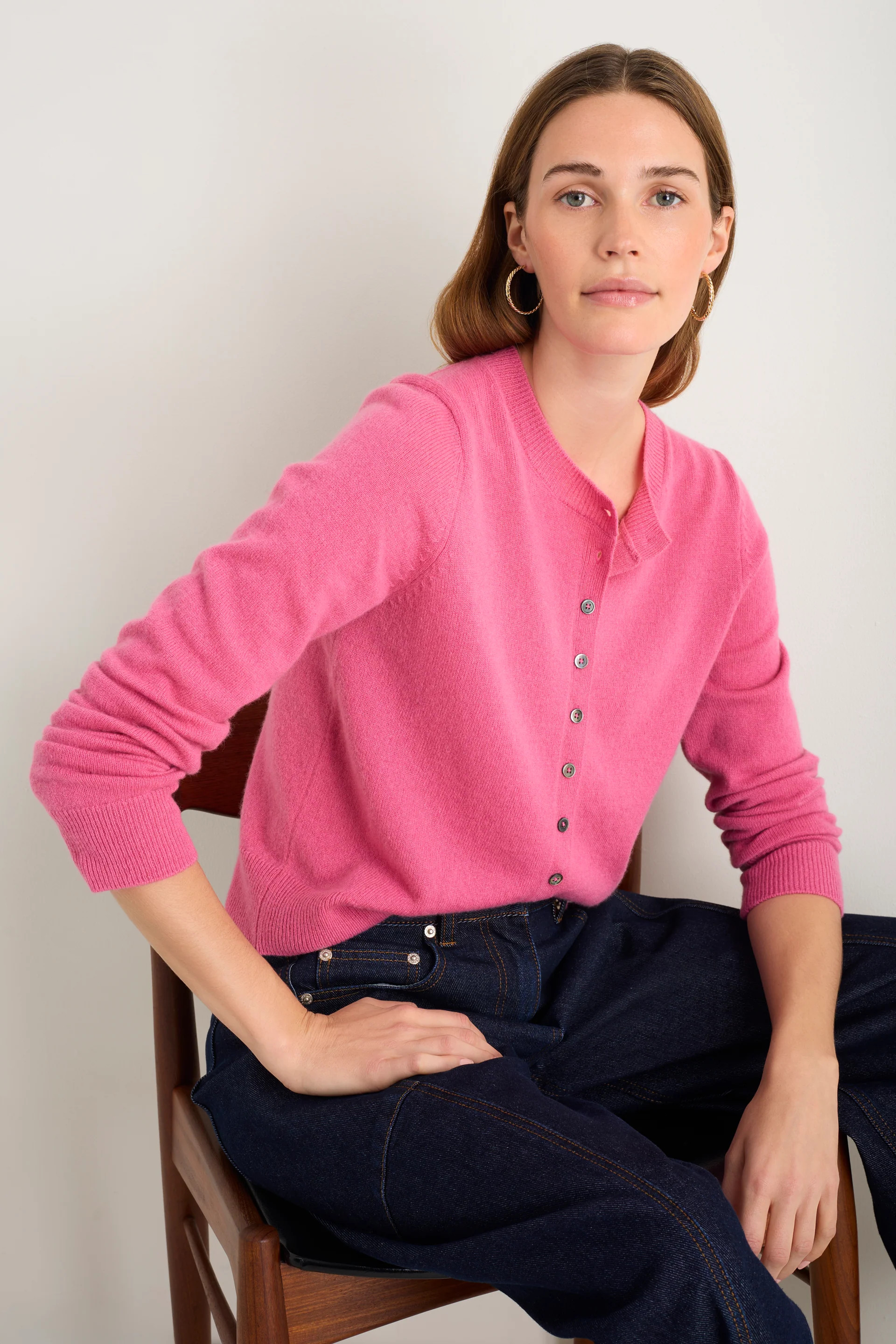 Katie Cashmere Cardigan - Pink | WYSE London