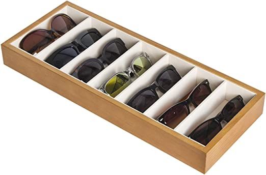 JackCubeDesign Wood 7 Compartments Eyeglass Display Organizer Eyeglasses Sunglass Storage Case Bo... | Amazon (US)