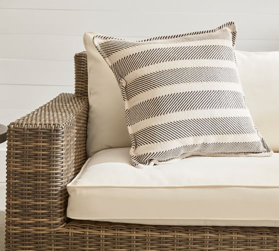 Torrey All-Weather Wicker Square Arm 112" XL Sofa, Natural | Pottery Barn (US)