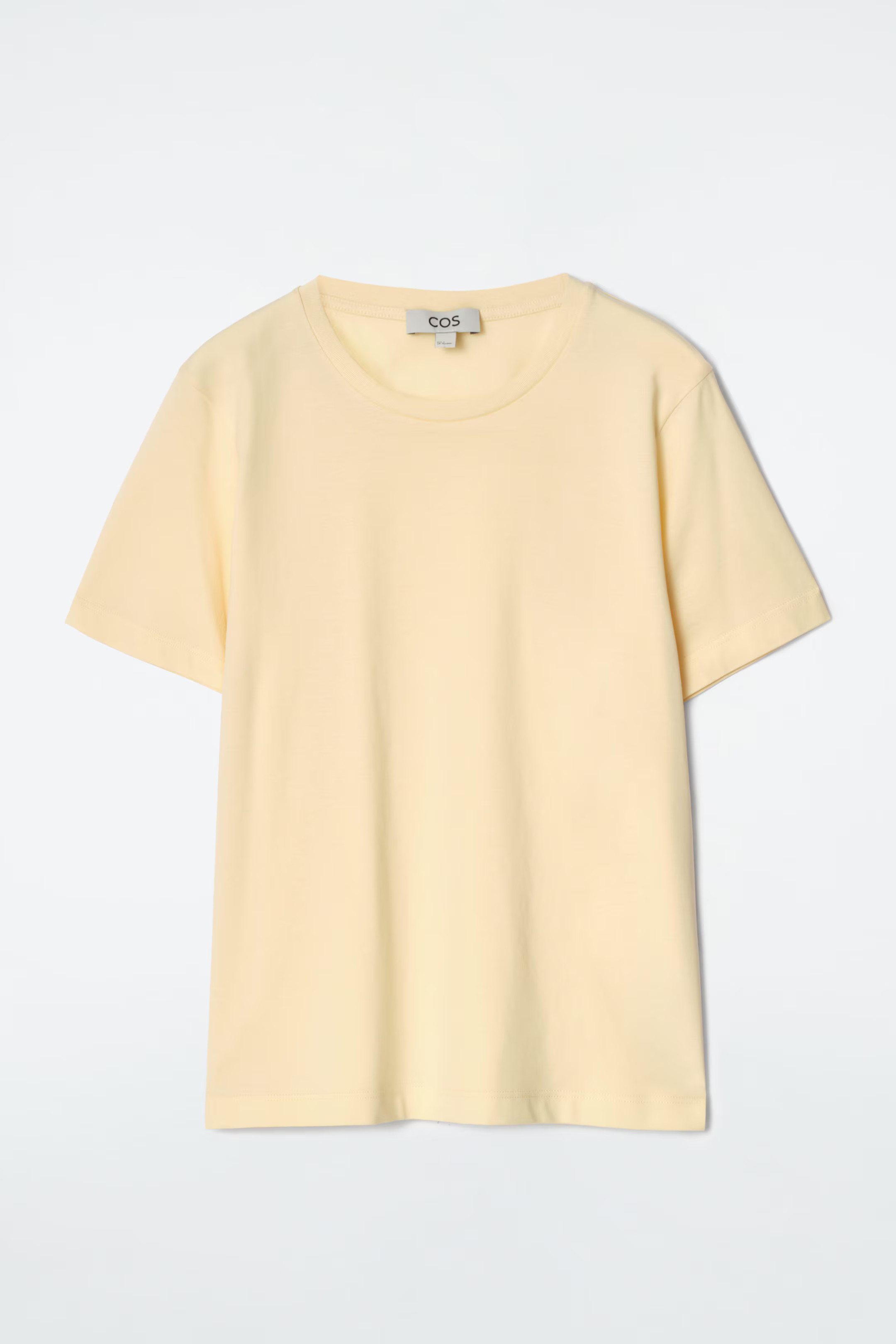 T-SHIRT À COL ROND EN COTON - JAUNE PÂLE | COS FR | COS (EU)