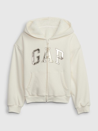 Kids Sherpa-Lined Logo Hoodie | Gap (US)