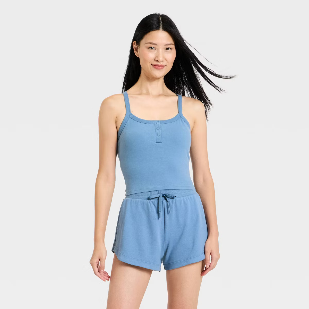Women's Cotton Balance Henley Cropped Support Tank Top - All In Motion™ | Target