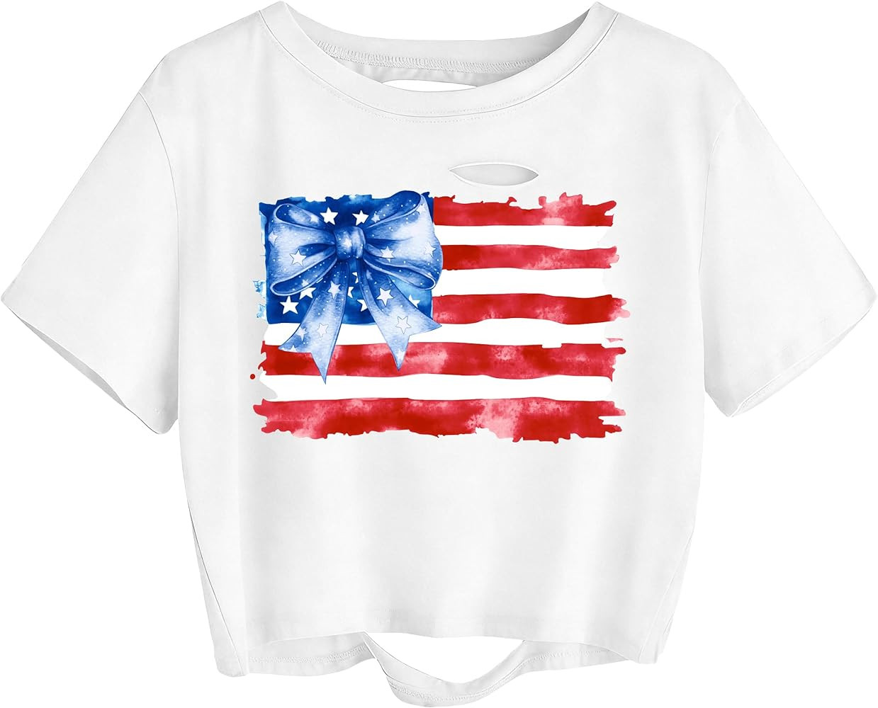 hohololo USA Crop Tops Women 4th of July Shirts Patriotic Shirt American Flag Tee Memorial Day Ts... | Amazon (US)