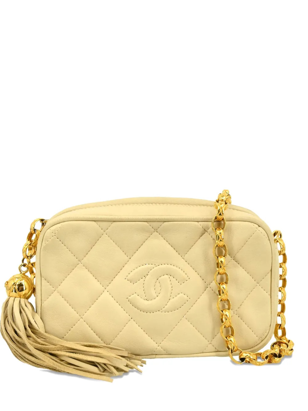 CHANEL Pre-Owned 1992 quilted CC camera bag - Neutrals | Farfetch Global