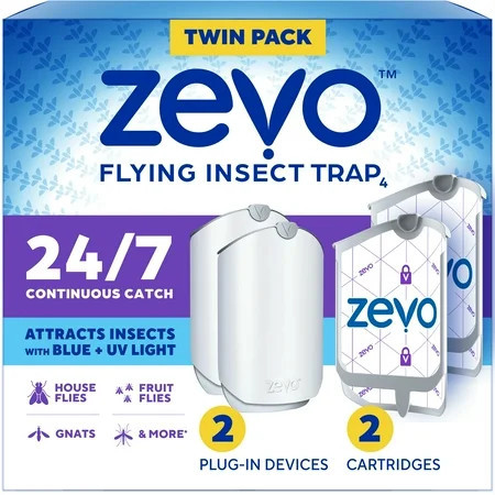 Zevo Flying Insect Trap Full Size - 2 Plug In Devices & 2 Refill Cartridges | Walmart (US)
