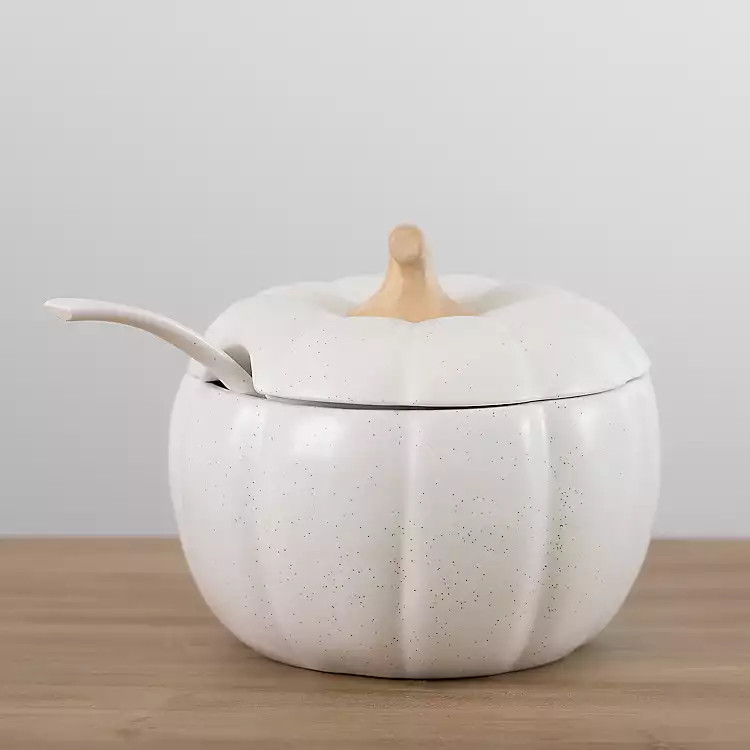 New! Matte White Pumpkin Tureen with Ladle | Kirkland's Home