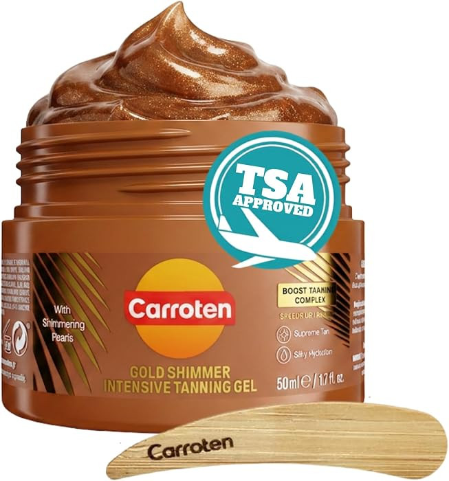 Carroten Travel Size Shimmer Tanning Gel, 1.7 oz + Spatula | Amazon (US)