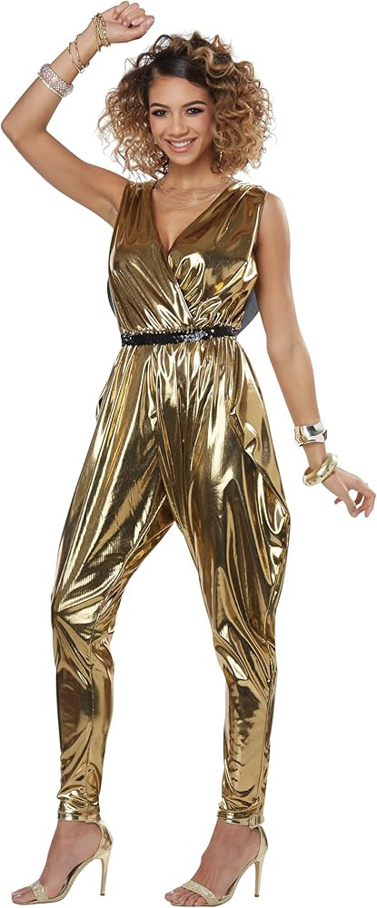 California Costumes Women's 70’S Glitz N Glamour - Adult Costume Adult Costume, Gold, Small | Amazon (US)
