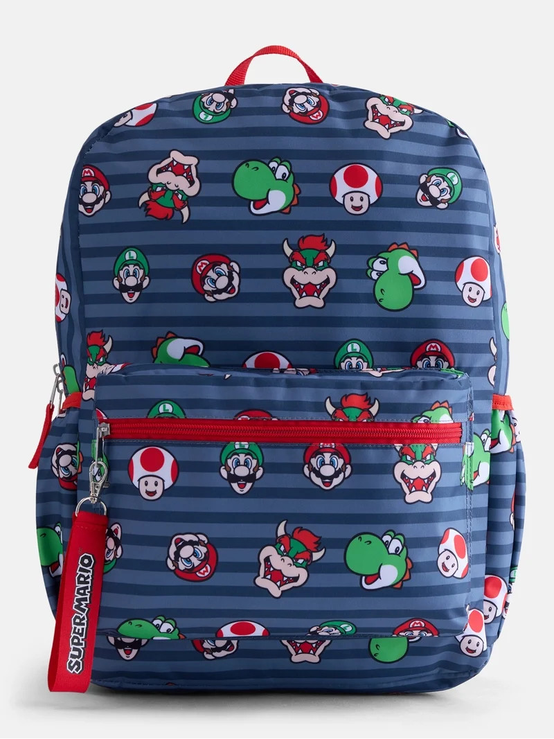 Nintendo Super Mario Bros. Kids' 17" Print Laptop Backpack, Gray | Walmart (US)