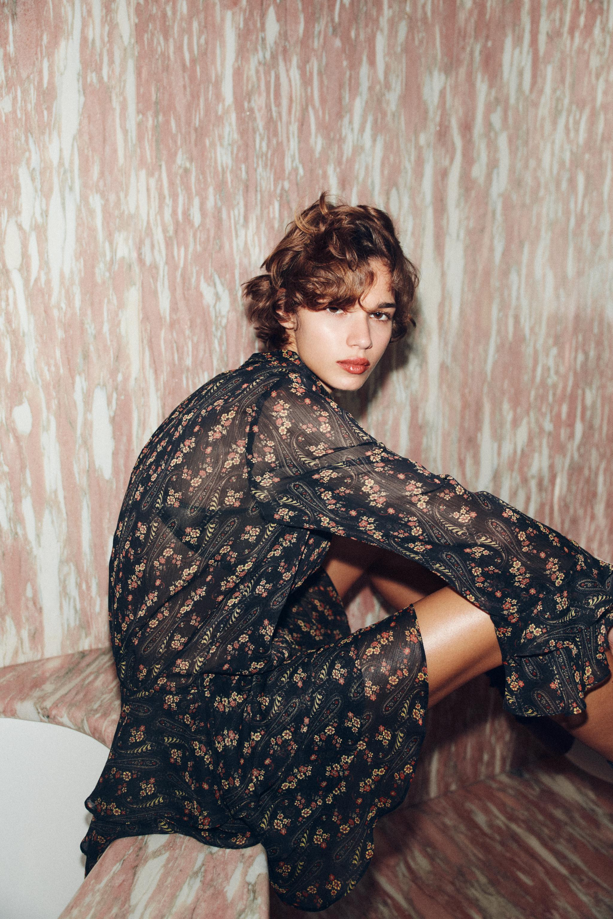 FLORAL PRINT COTTON GAUZE DRESS | Zara US