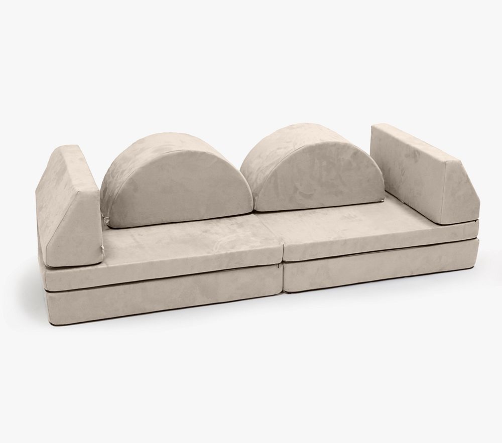 Foamnasium Blocksy + Play Couch, Perf Faux Suede Cement | Pottery Barn Kids