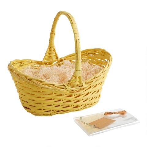 Yellow Gift Basket Kit With Handle | World Market