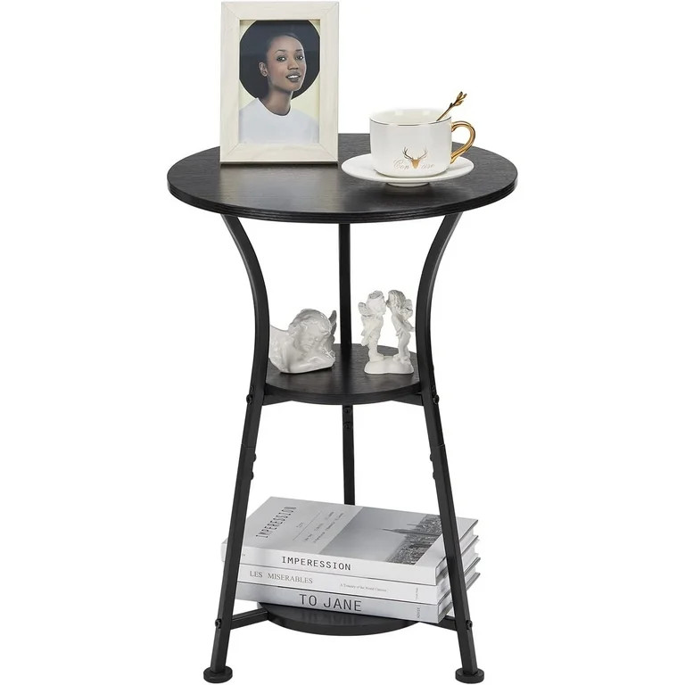 ZEXVIDA Small Round End Table for Narrow and Small Space, 3-Tier Round Accent Couch Beside Table,... | Walmart (US)