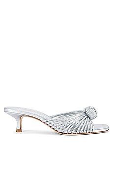 Larroude Valerie Mule in Metallic Silver from Revolve.com | Revolve Clothing (Global)