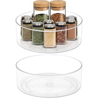 2 Pack 9 in Clear Plastic Round Rotating Organizers Refrigerator Lazy Susan Turntable | The Home Depot