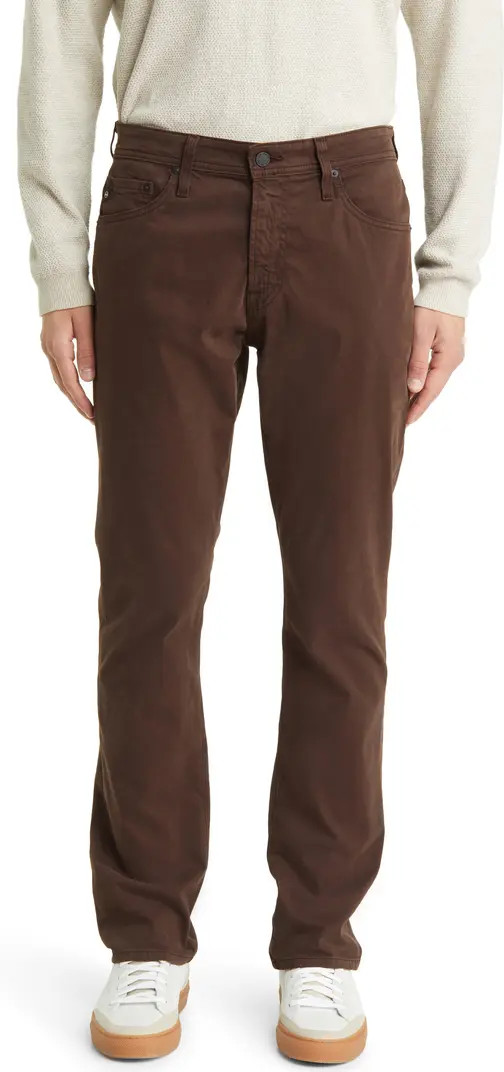 AG Everett Sueded Stretch Sateen Slim Straight Leg Pants in Granite Grey at Nordstrom, Size 40 X ... | Nordstrom