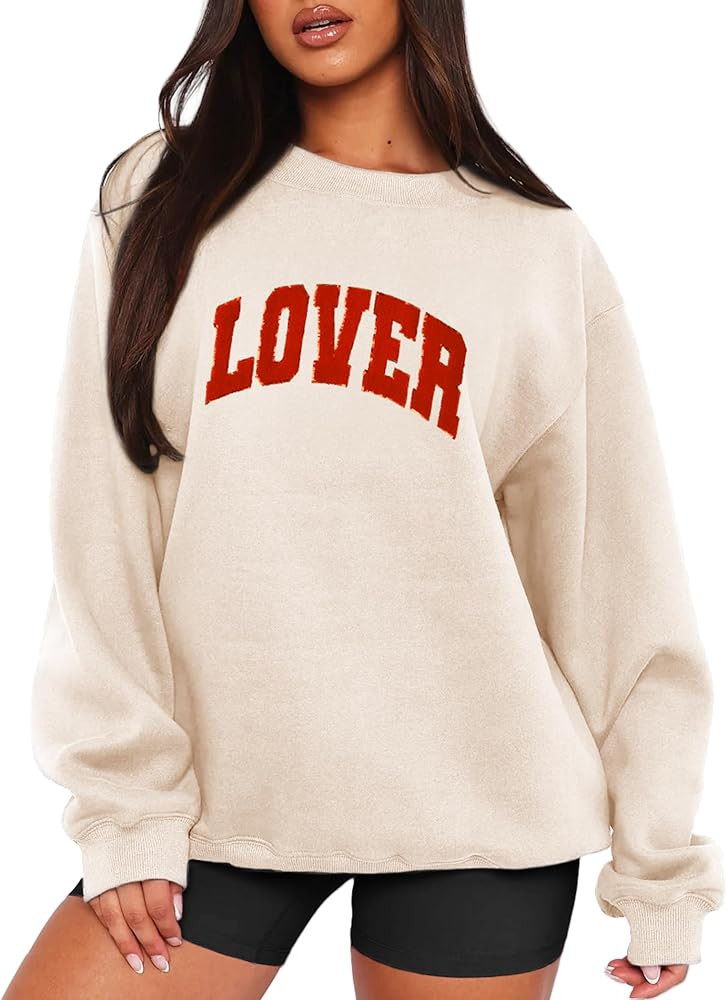 MAPICK Valentine Sweatshirts for Women Funny Letter Printed Chenille Patch Pullover Sweaters Long... | Amazon (US)