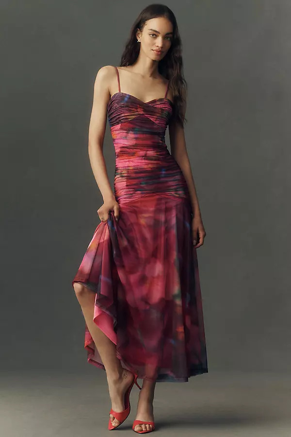Hutch Drop-Waist Mesh Maxi Dress | Anthropologie (US)