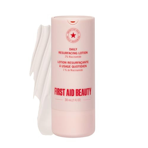 First Aid Beauty Lactic Acid Lotion for Acne-Prone Skin with 2% Niacinamide - Resurfacing Lotion Moisturizes & Visibly Diminishes Post-Acne Marks, (1.0 oz) | Amazon (US)
