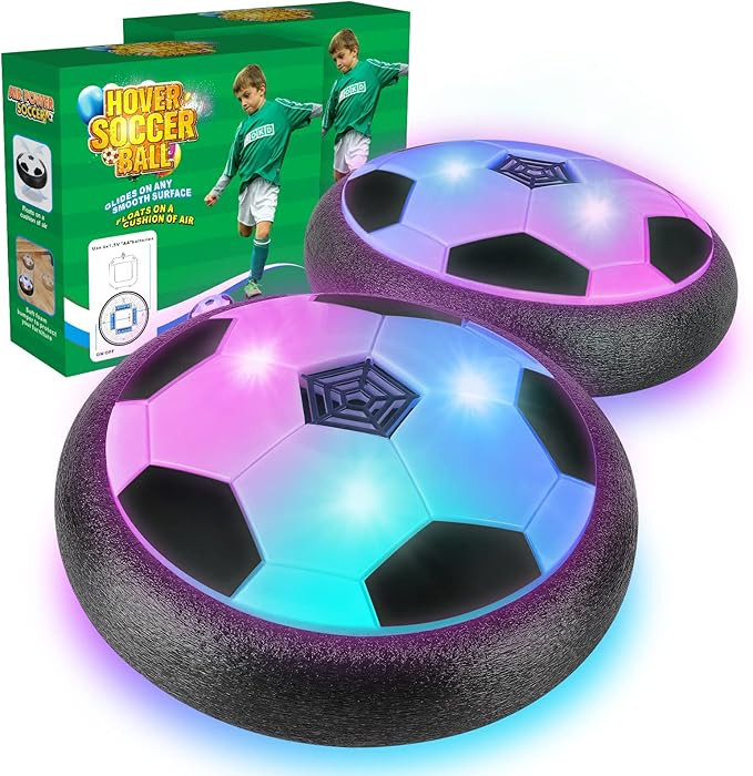 2 Pack Hover Soccer Ball with 8 Pcs Batteries, Air Floating Soccer Toy with LED Lights and Foam B... | Amazon (US)