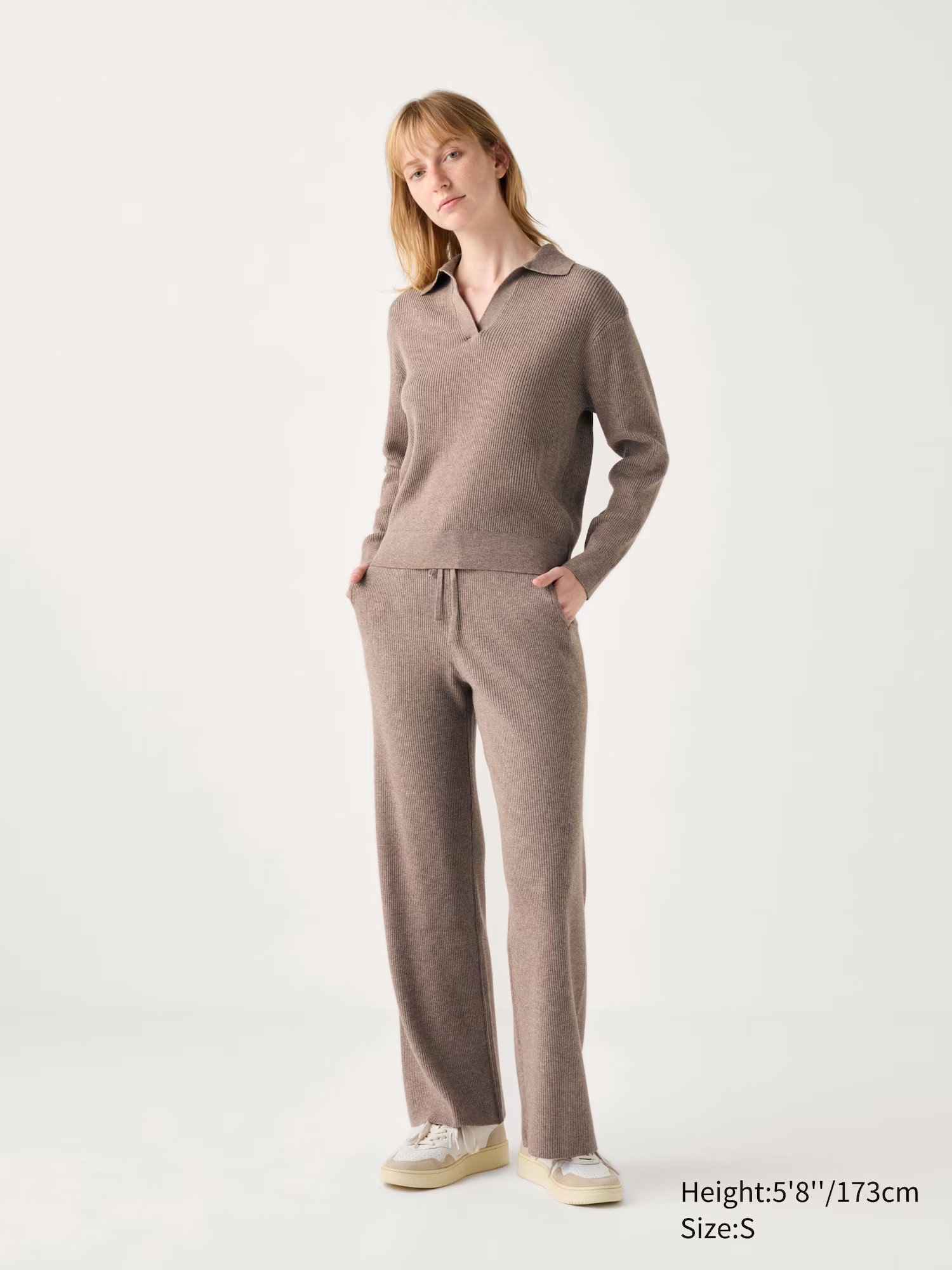 Washable Knit Ribbed Trousers (Long) | UNIQLO (UK)