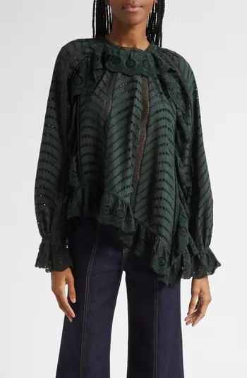 Ulla Johnson Marcella Eyelet Ruffle Top | Nordstrom | Nordstrom